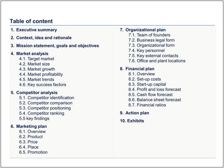 Simple Template Legal Structure Business Plan