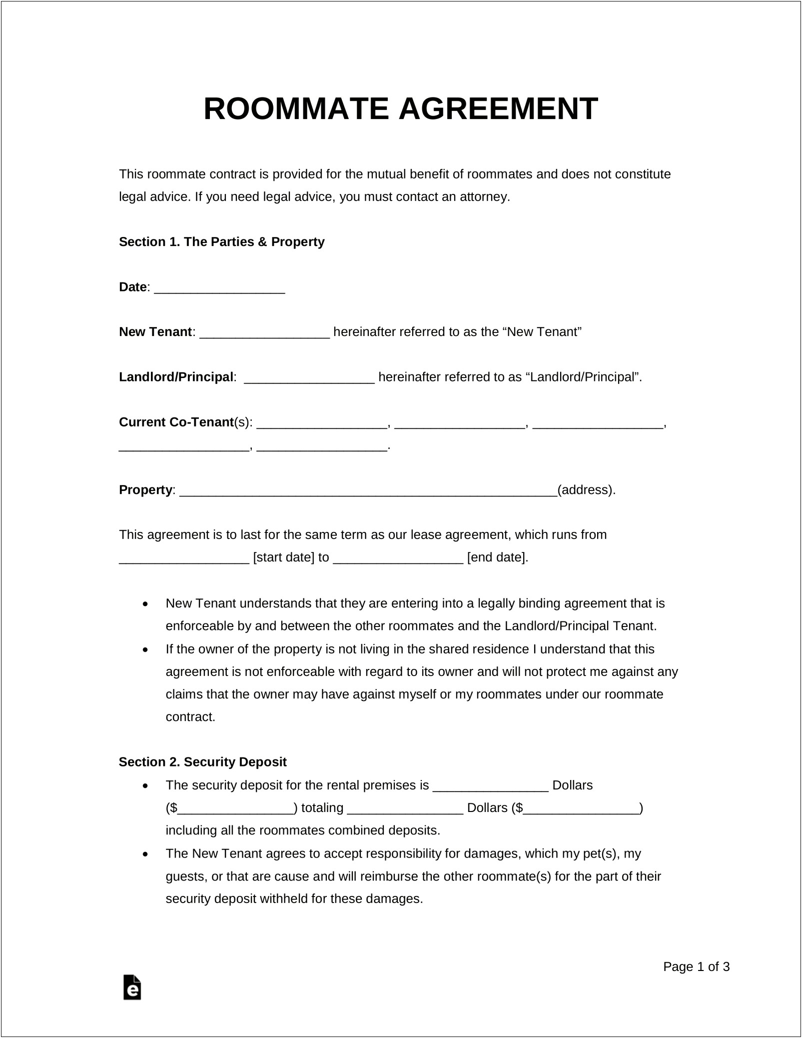 Simple Tenancy Agreement Template Word Document