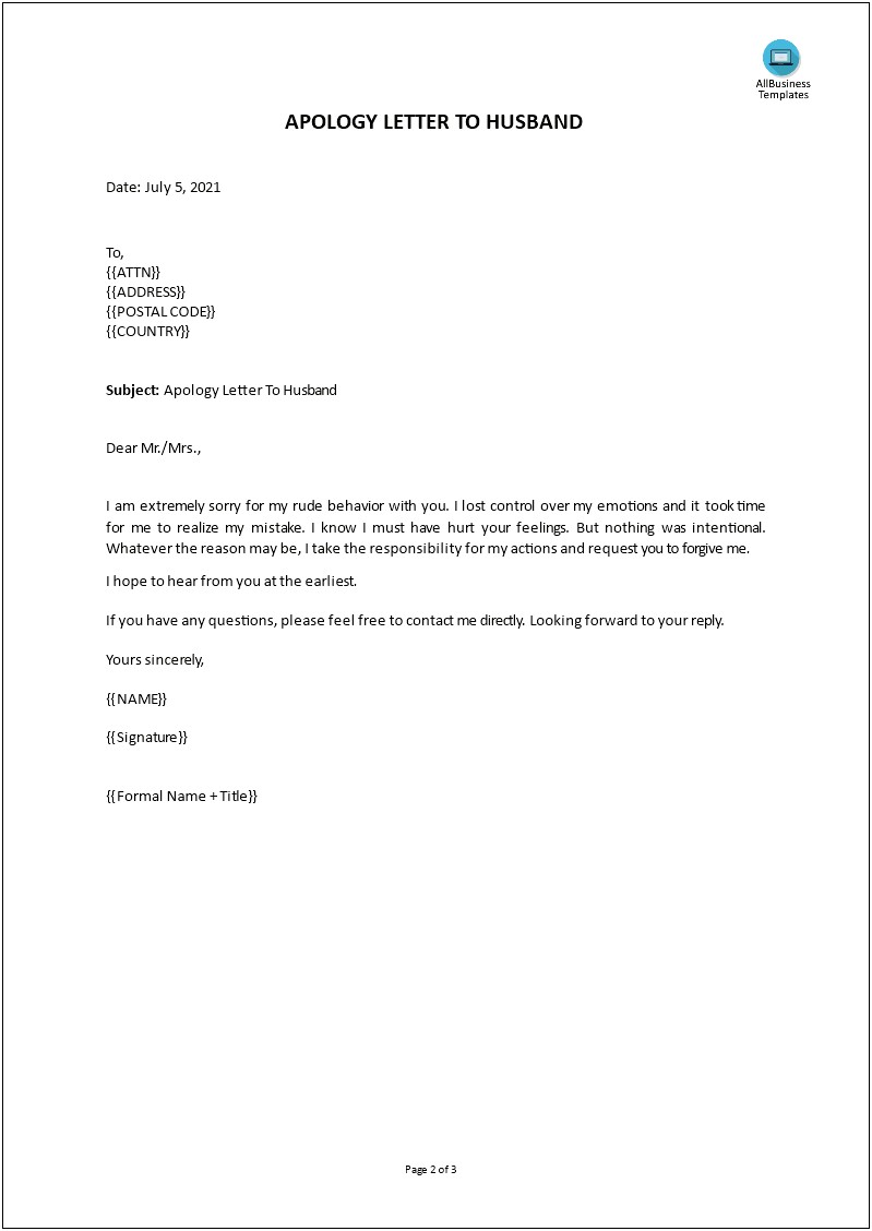 Sincere Letter Of Apology Template For School Casual