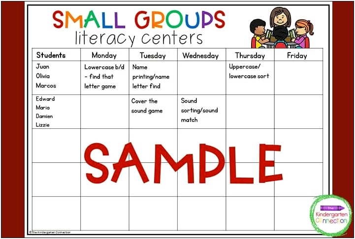 Small Group Reading And Writing Lesson Plan Template