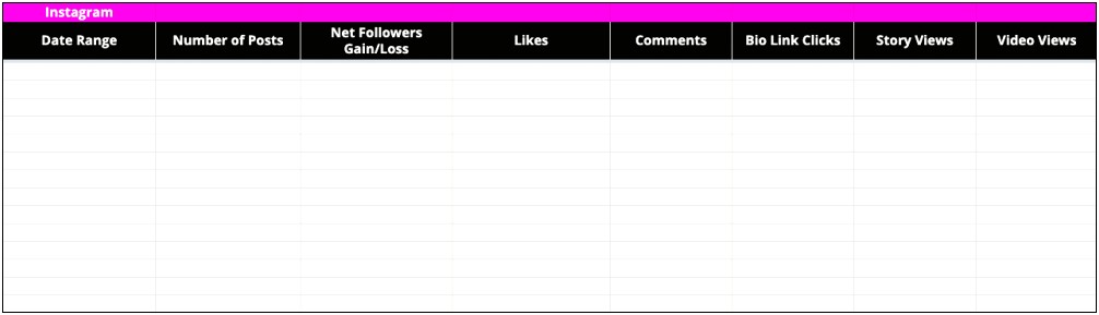 Social Media Planning Calendar Template 2019