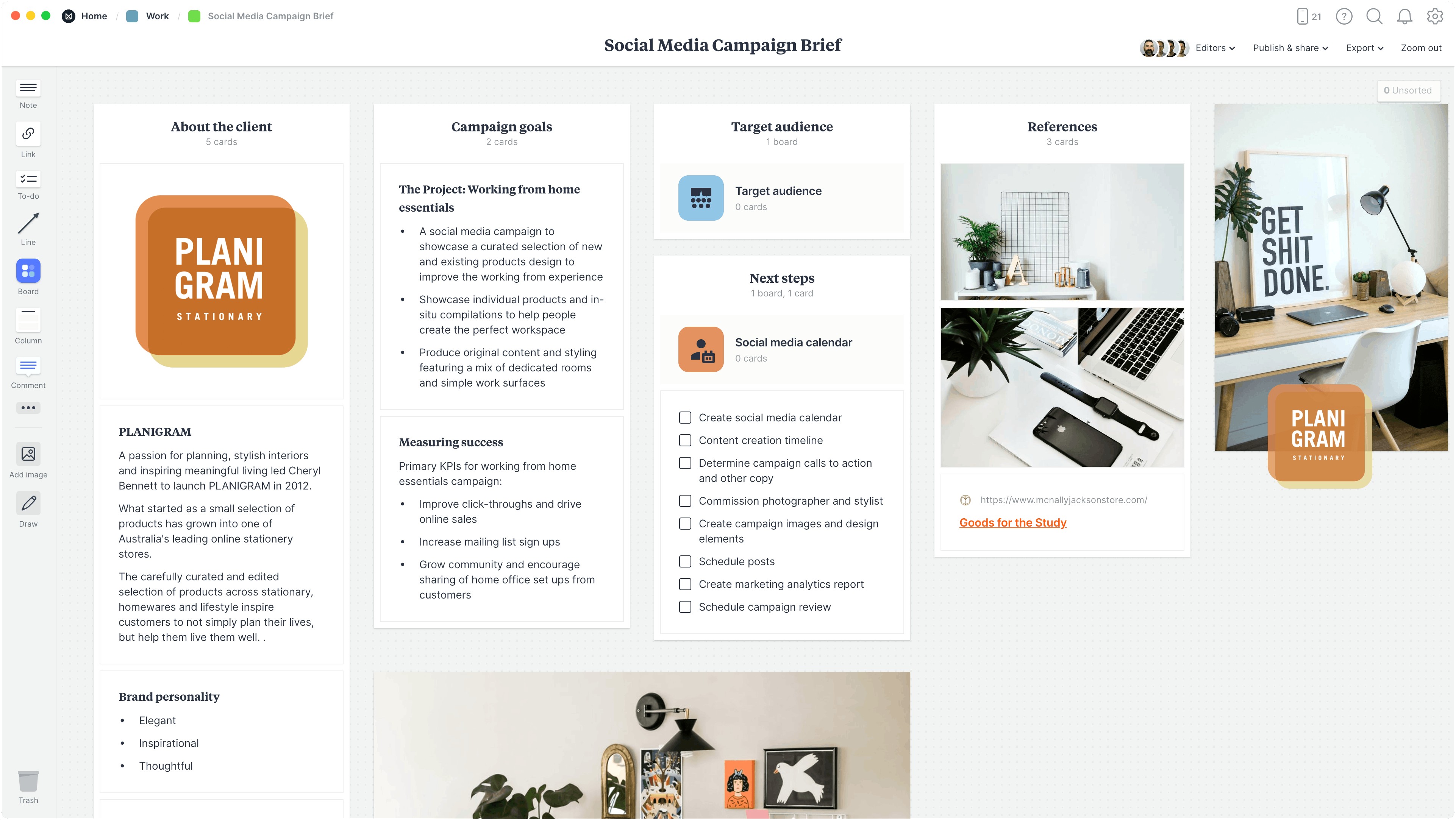 Social Media Planning Template For Product Brands