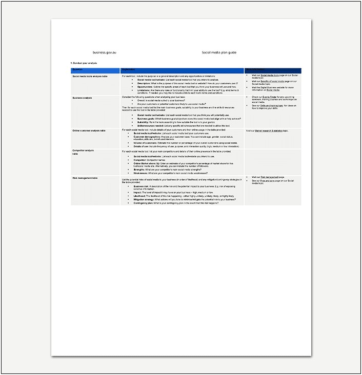 Social Media Template Word Doc Assignment