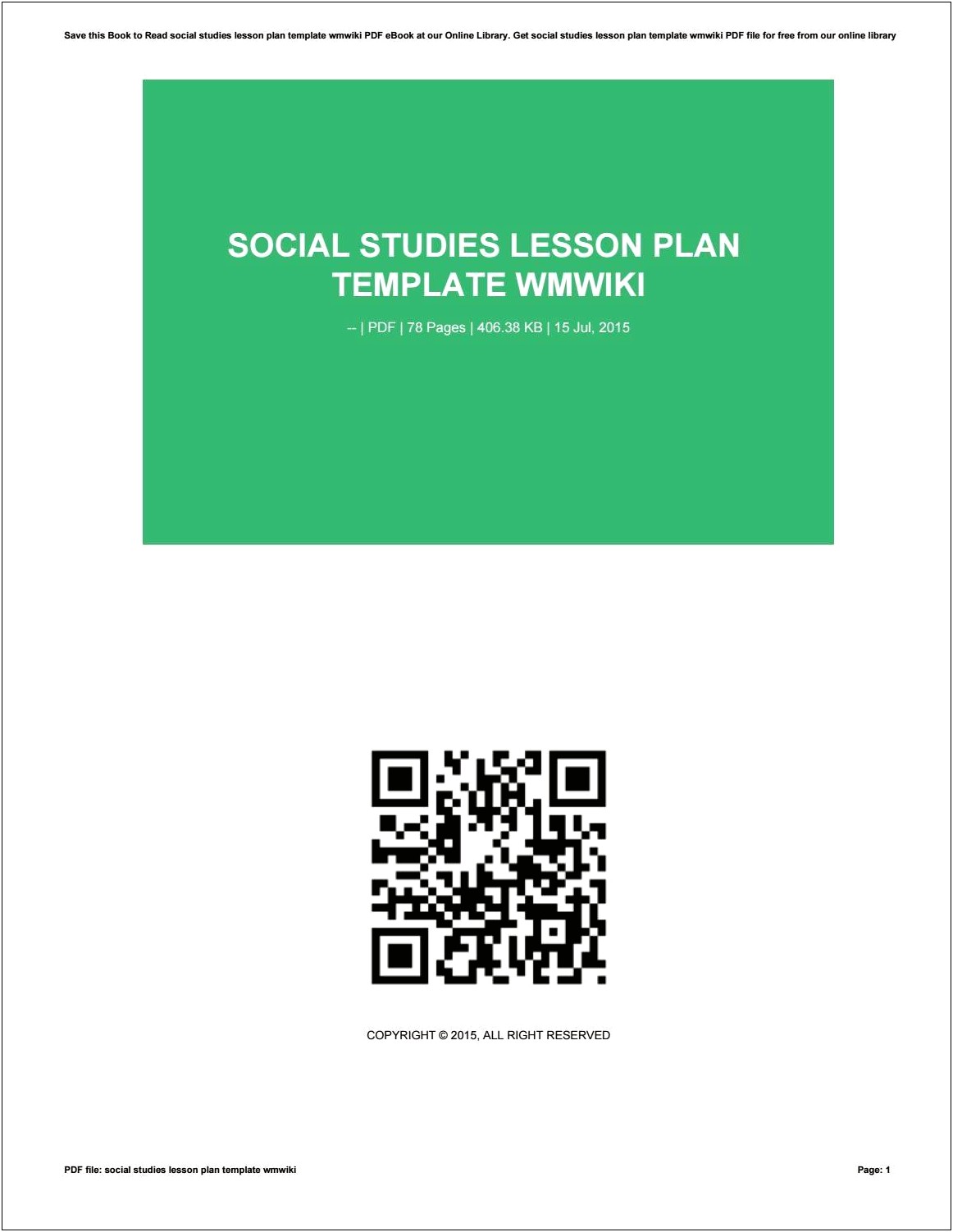 Social Studies Lesson Plan Template Pdf