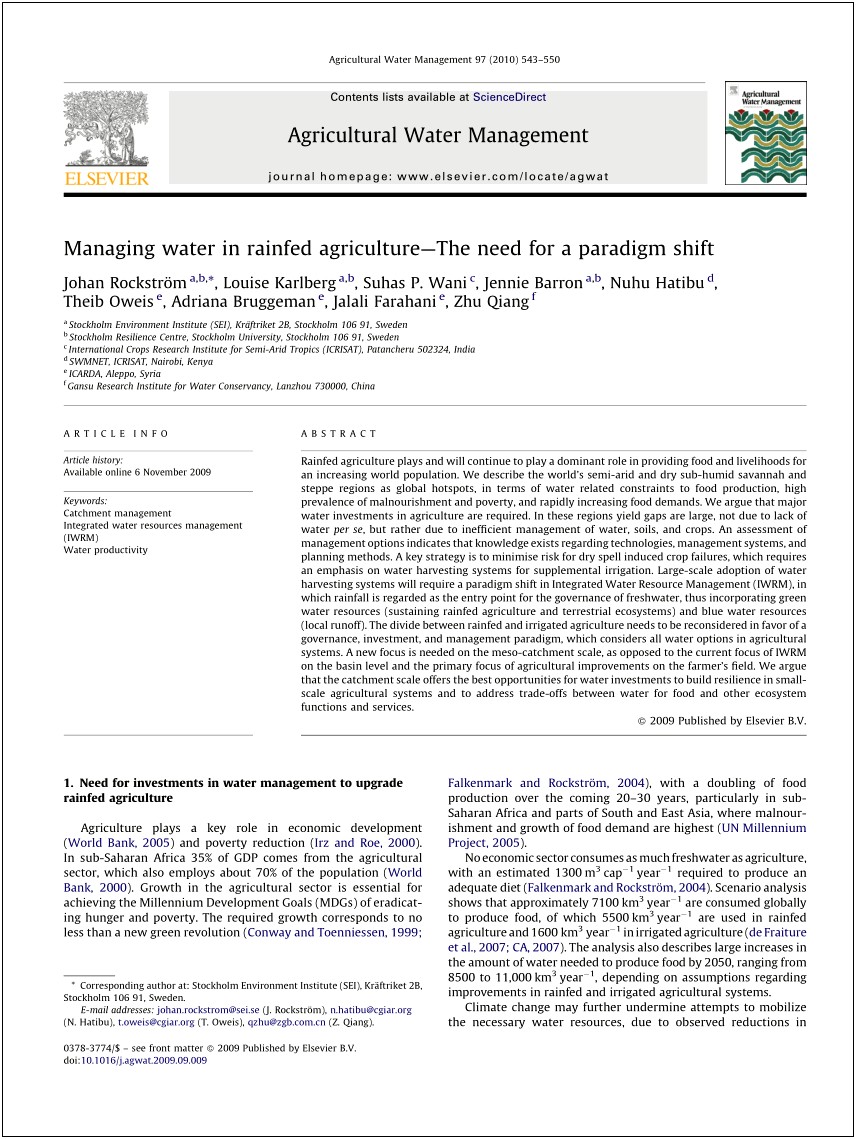 Soil And Water Management Plan Template