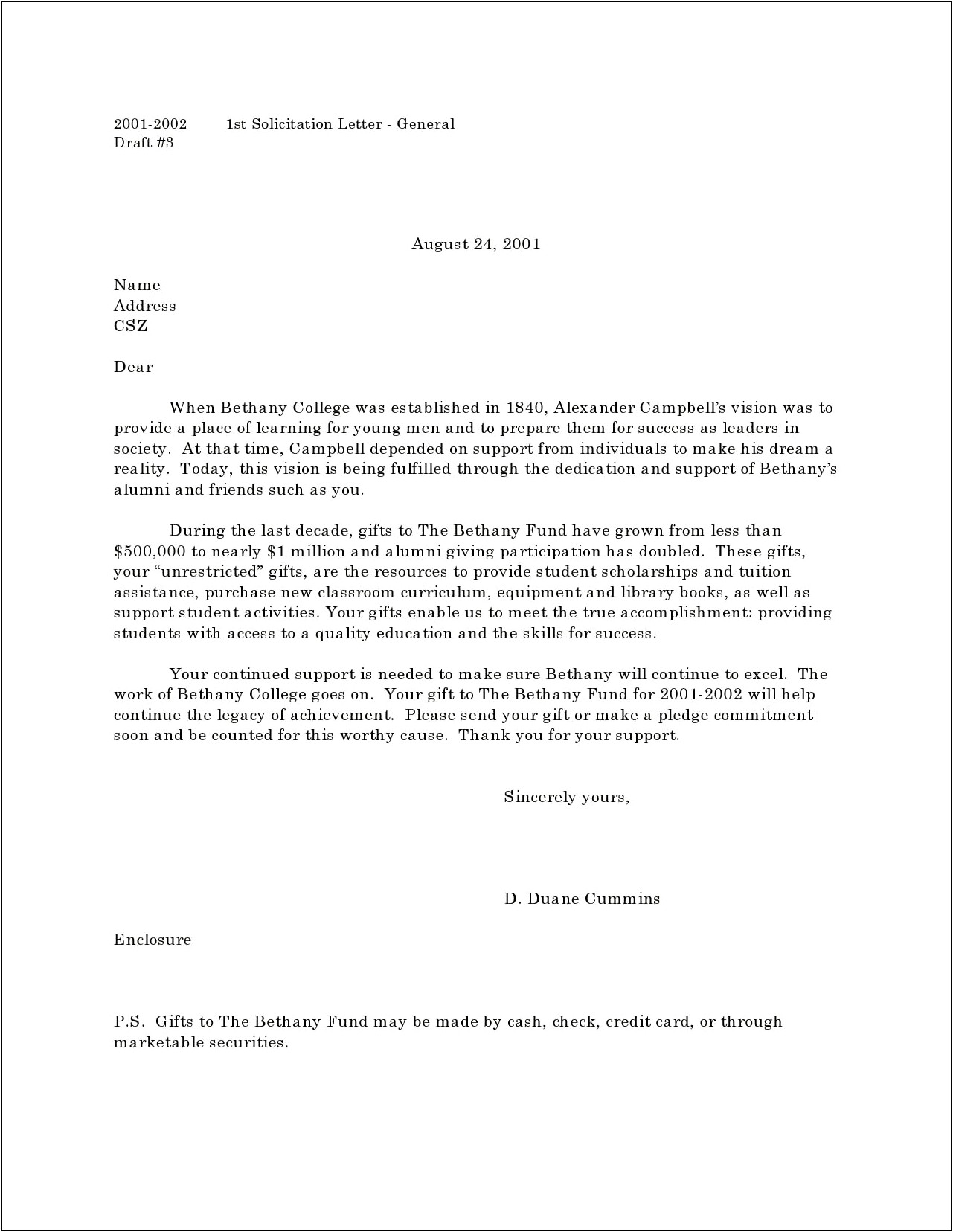 Solicitation Letter For Financial Support Template