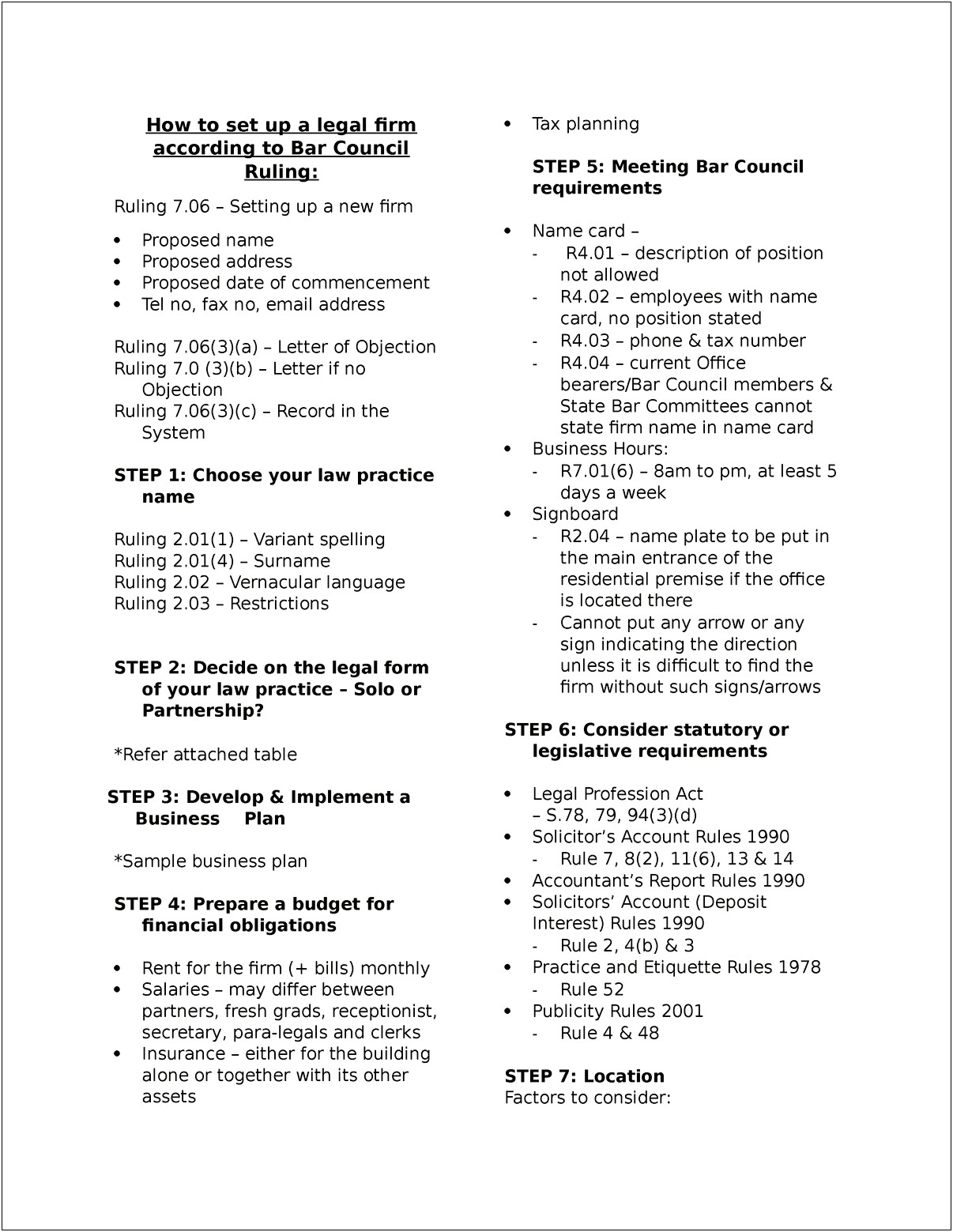 Solo Law Practice Business Plan Template