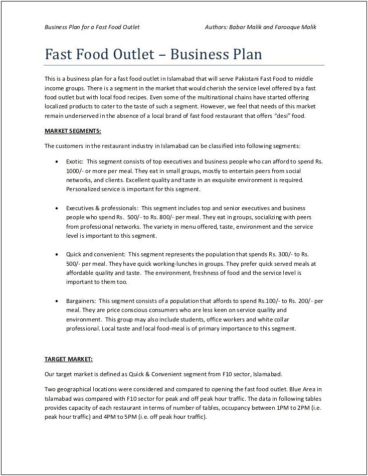 Soul Food Restaurant Business Plan Template