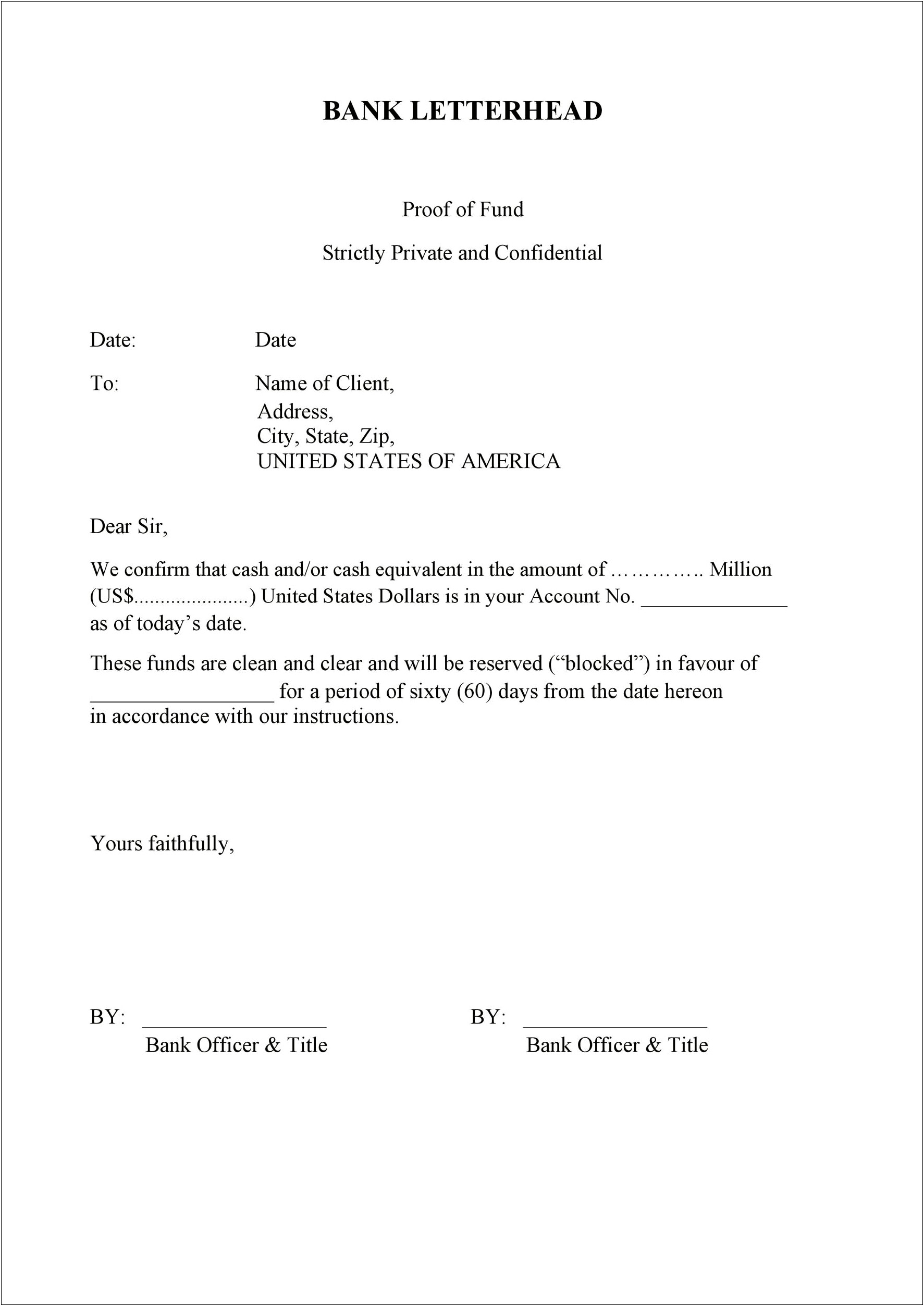 Source Of Funds Letter Template Mortgage