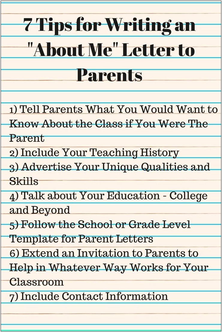 Special Education Teacher Introduction Letter To Parents Template