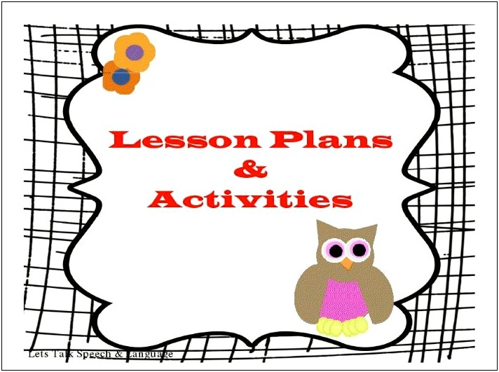 Speech And Language Lesson Plan Template