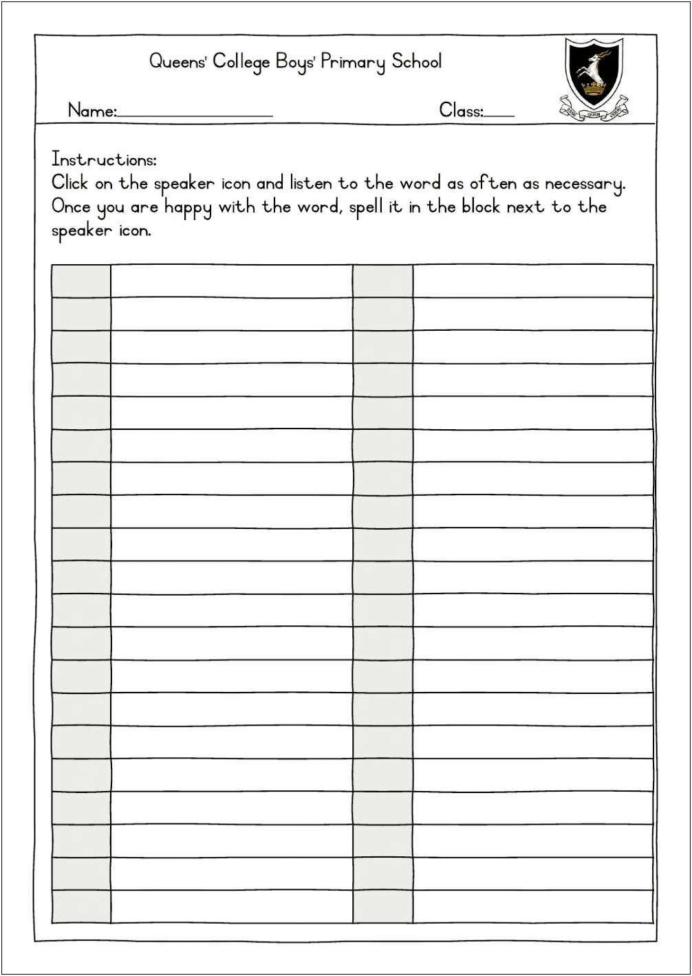 Spelling Word Practice Template Monday Through Friday