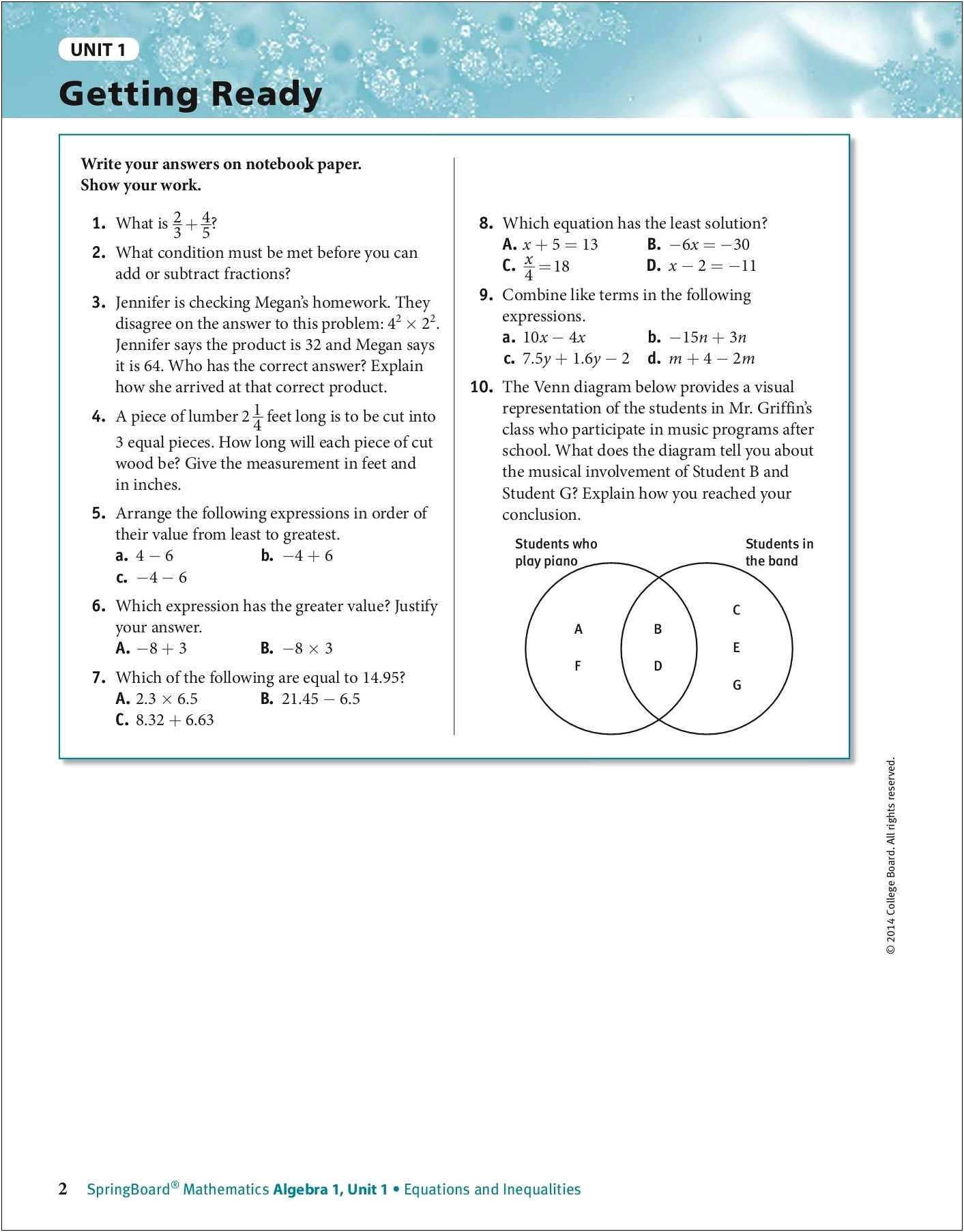 Springboard Math Lesson Plan Form Or Template