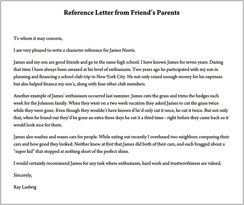 Standard Character Letter For Father Templates