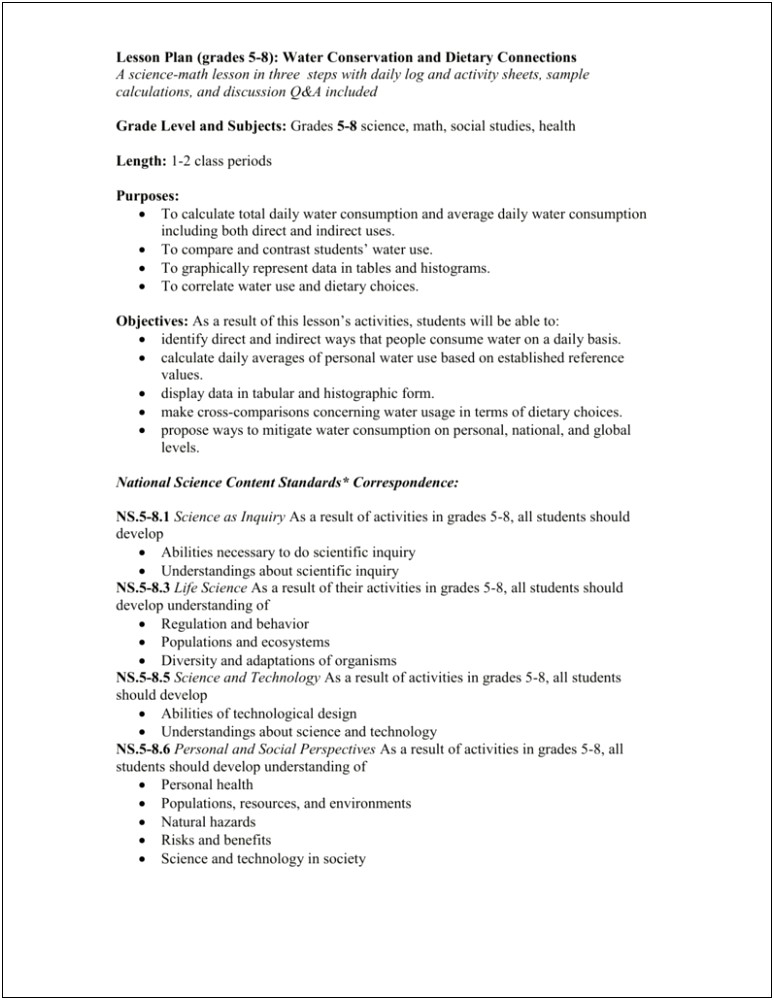 Standards Based Grading Lesson Plan Template