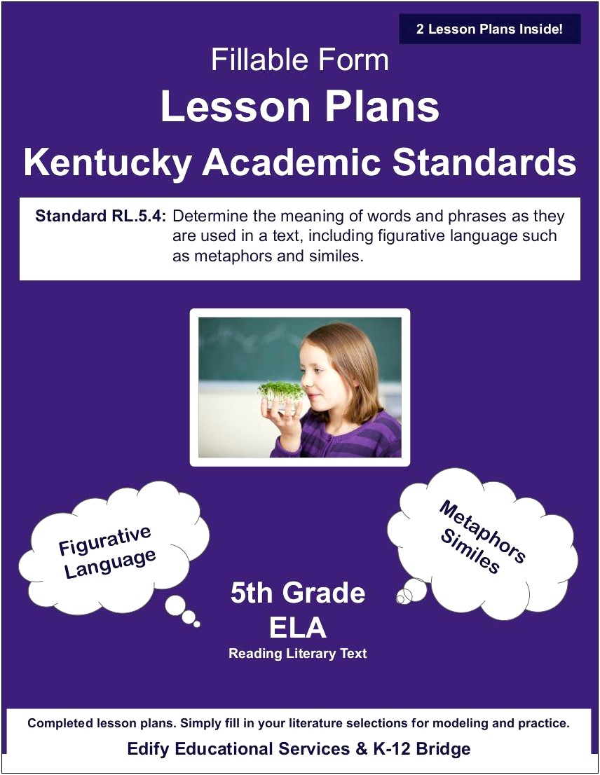 Standards Based Lesson Plan Template Kentucky