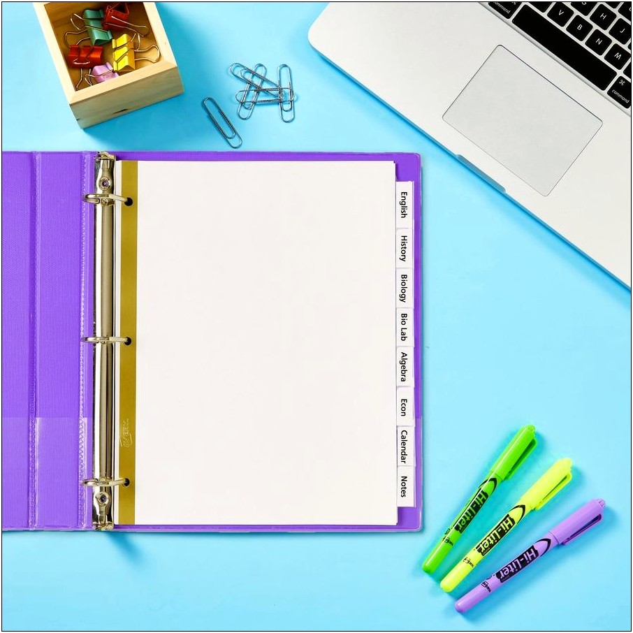 Staples 8 Large Tab Insertable Dividers Word Template