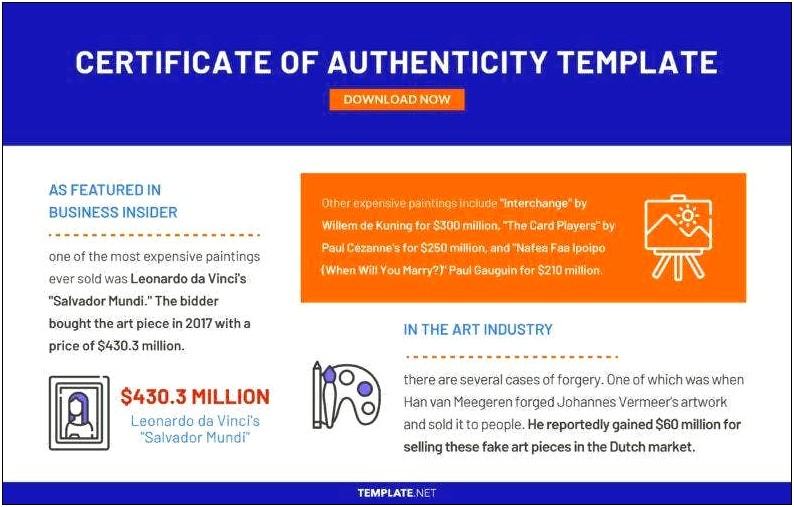 Statement Of Authenticity Template For Word