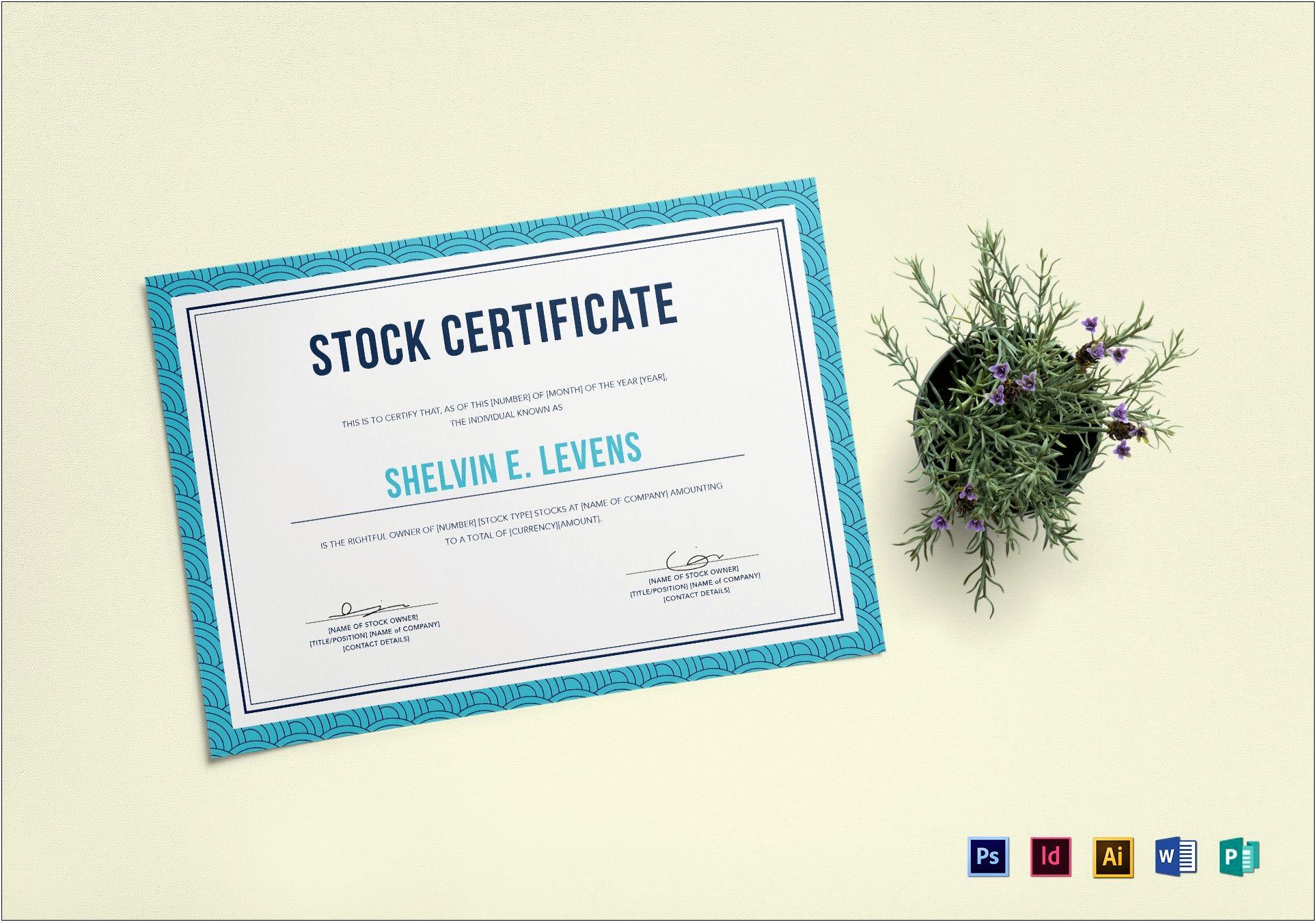 Stock Certificate For Company Template Word