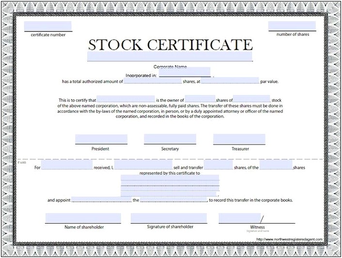 Stock Certificates Microsoft Word Templates Free