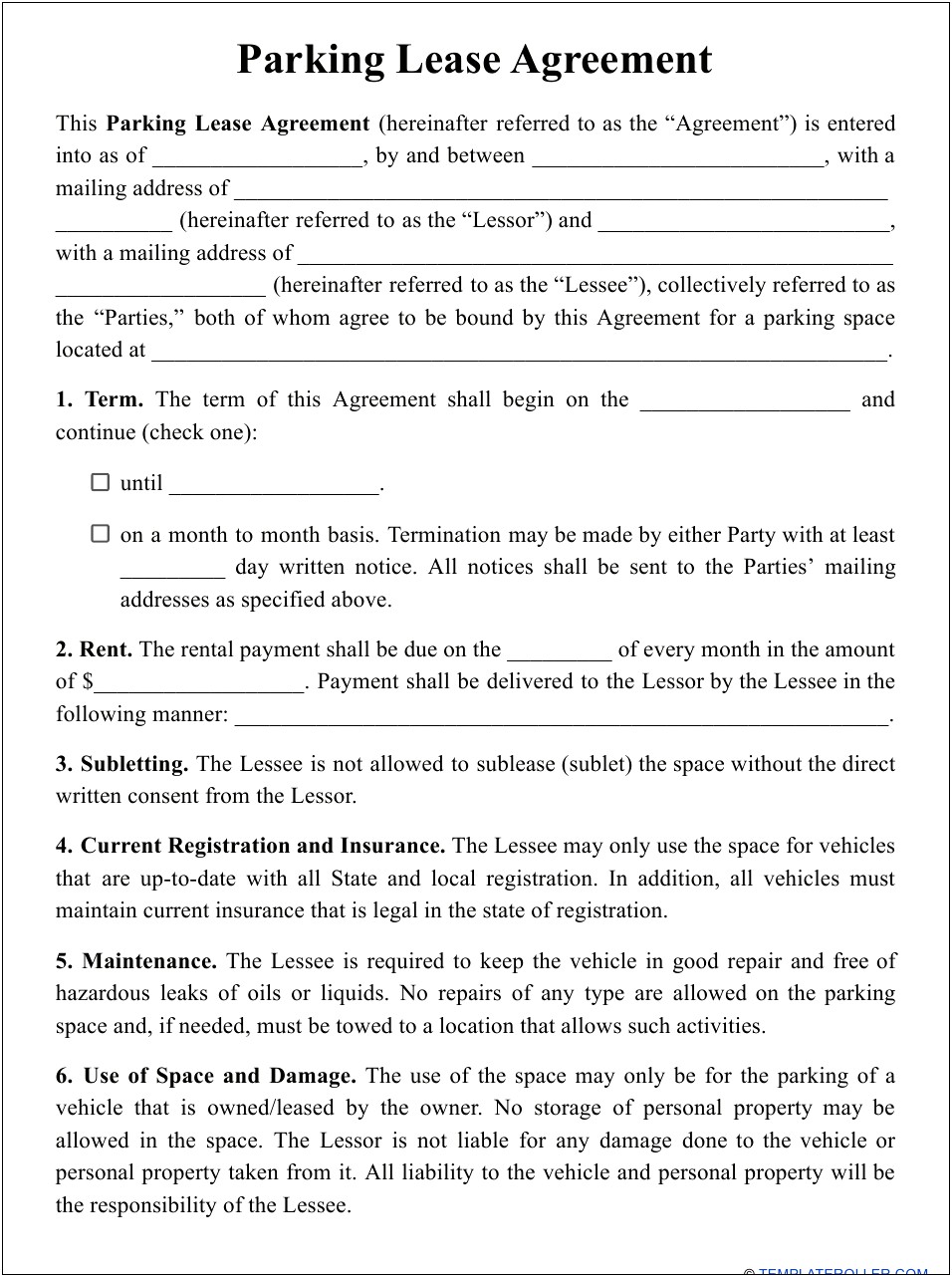 Storage Unit Lease Termination Letter Template