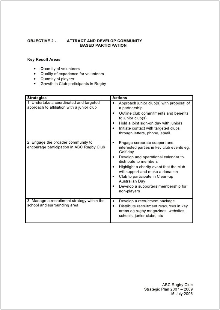 Strategic Plan For A School Template