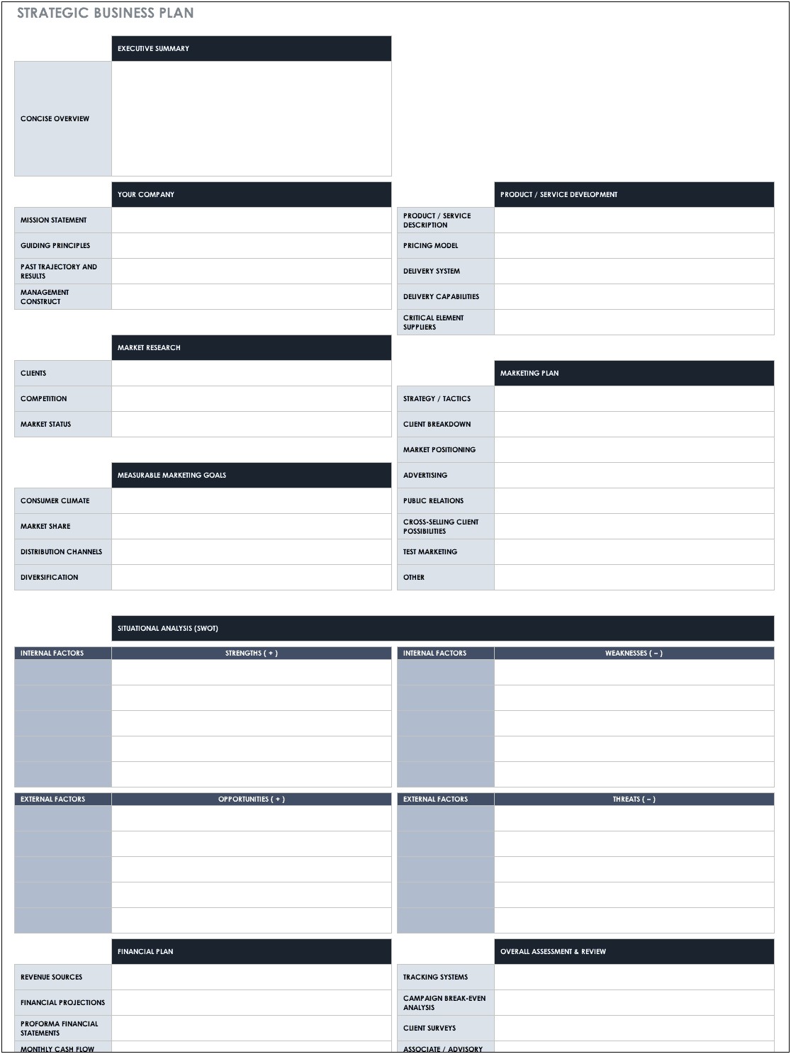 Strategic Plan Microsoft Word Free Template