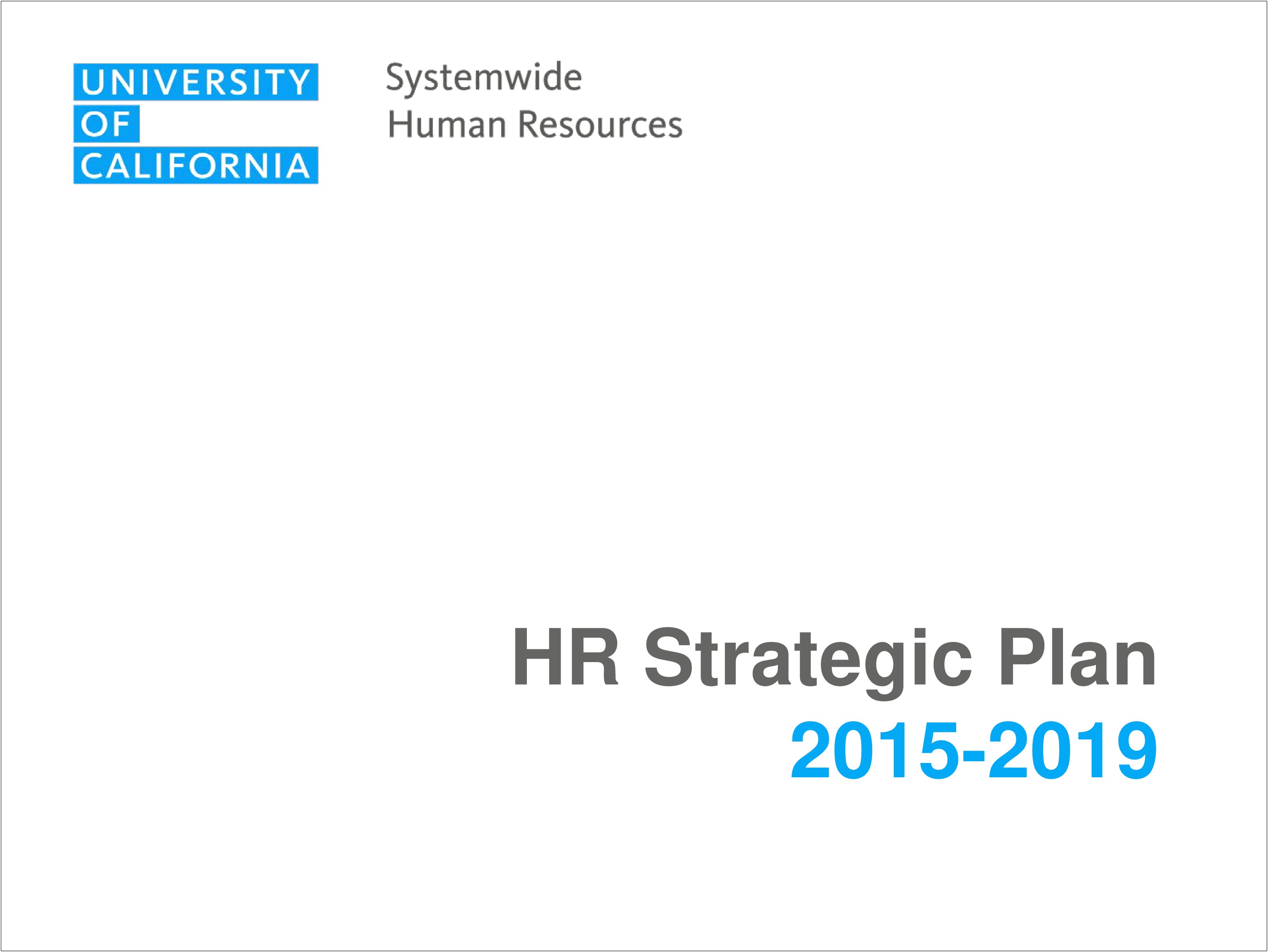 Strategic Planning Template For Human Resources