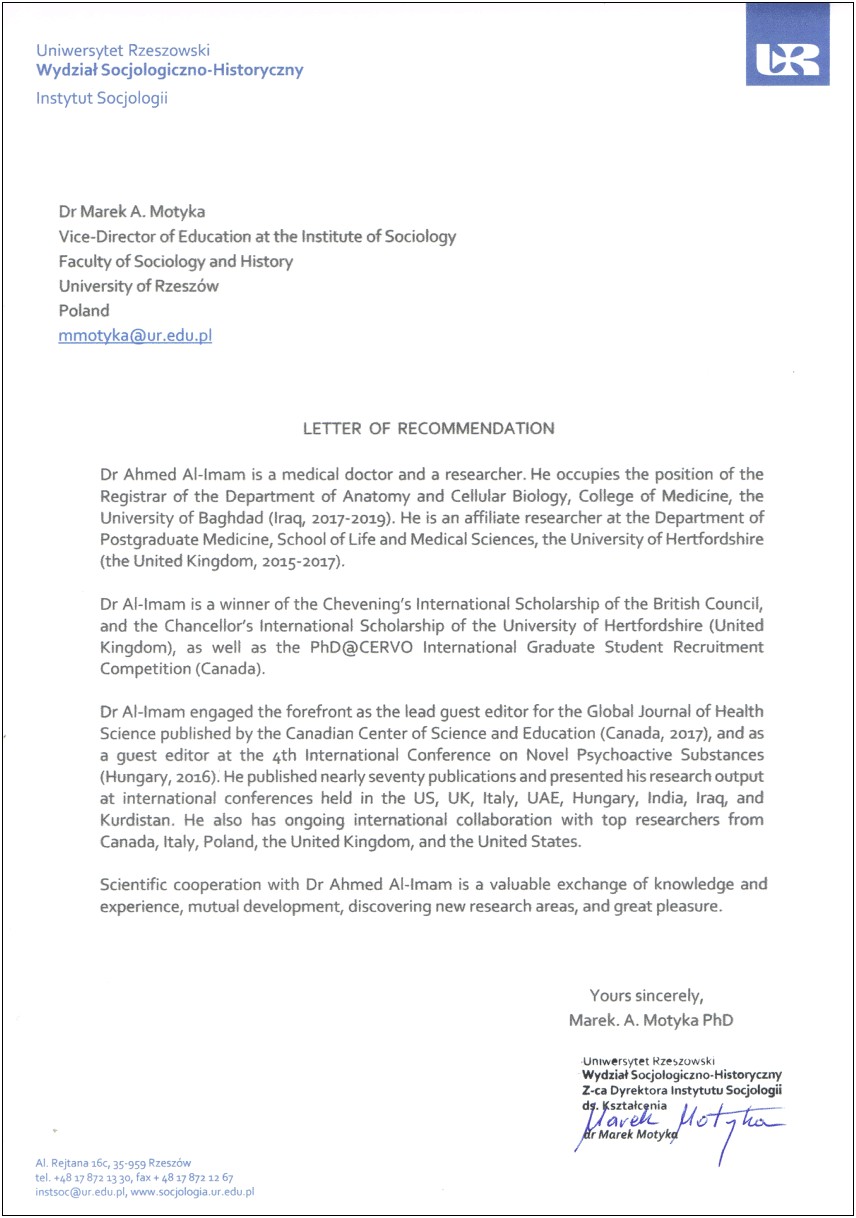 Student Appling For Phd Reference Letter Template