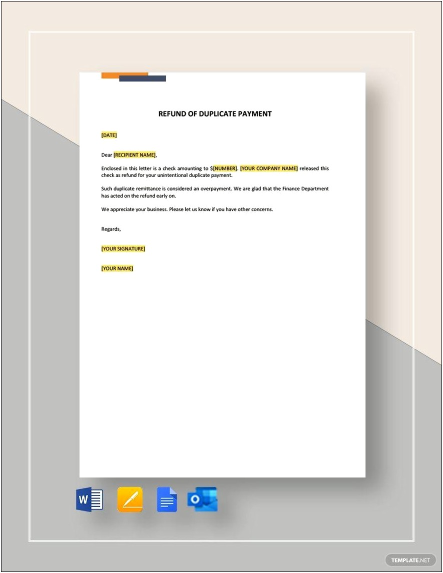 Student Loan Overpayment Refund Letter Template