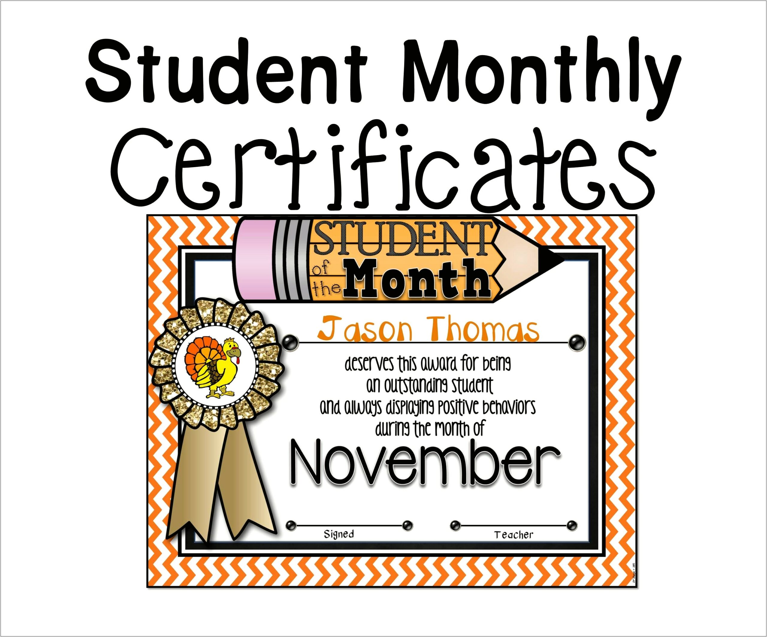 Student Of The Month Word Template