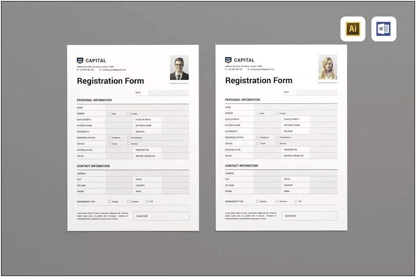 Student Registration Form Template Microsoft Word