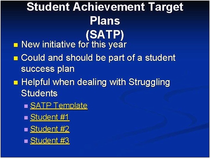 Student Success Plans Template Middle School