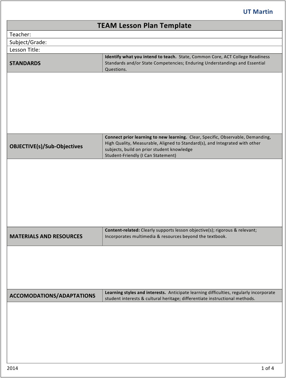 Substitute Lesson Plan Template Google Docs