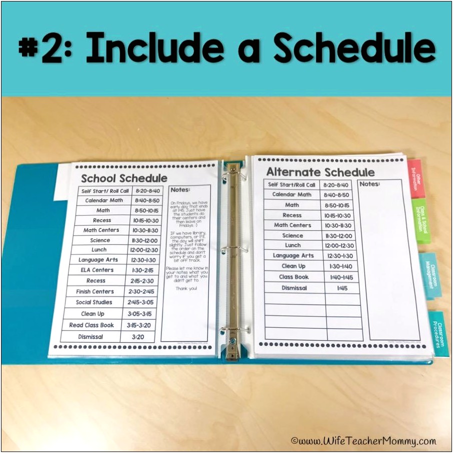 Substitute Teacher Lesson Plan Template High School