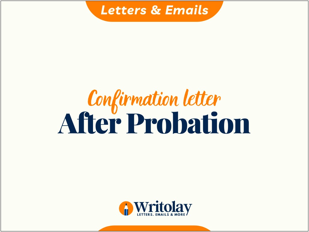 Successful Completion Of Probationary Period Letter Template