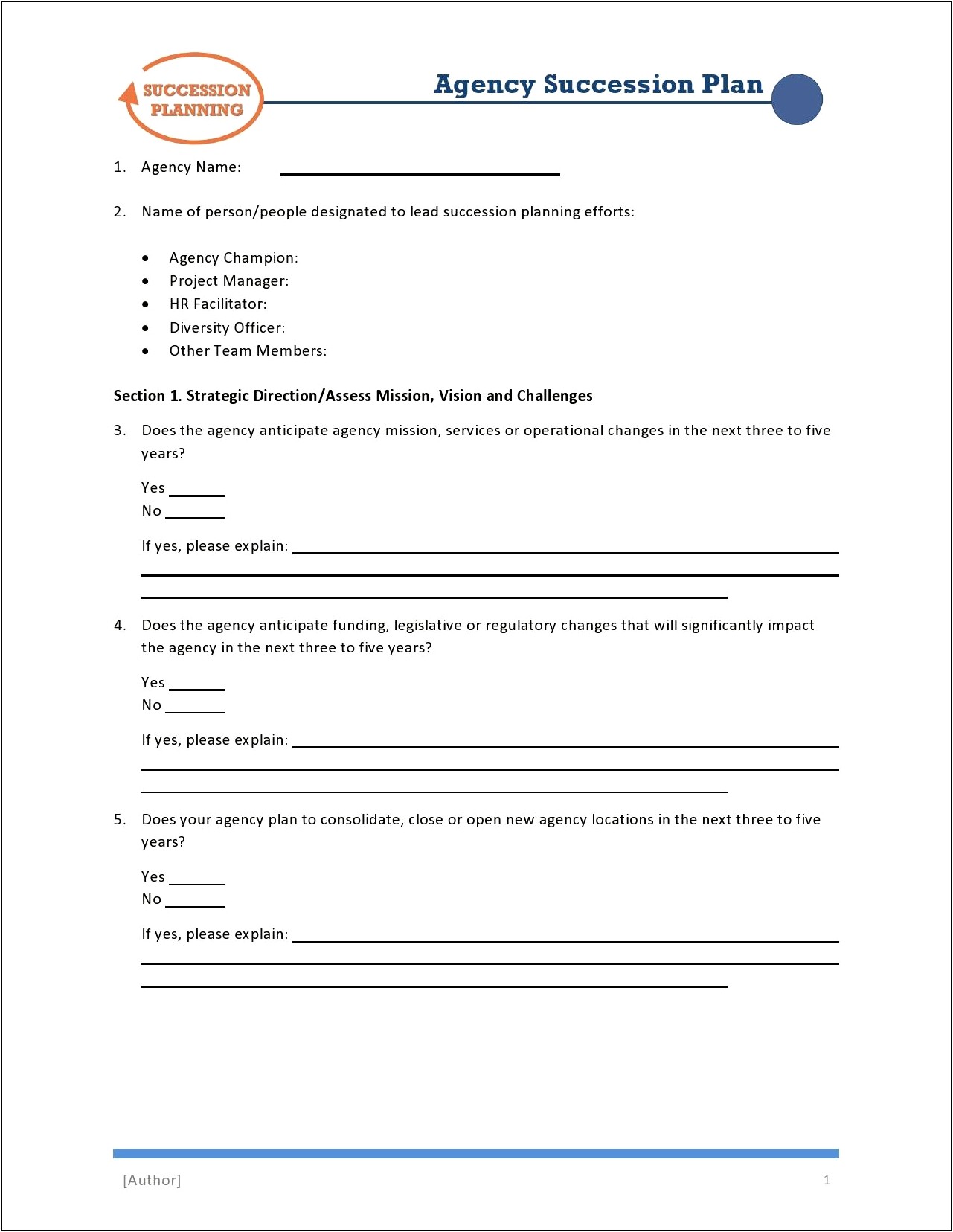 Succession Planning Template For Managers Uk