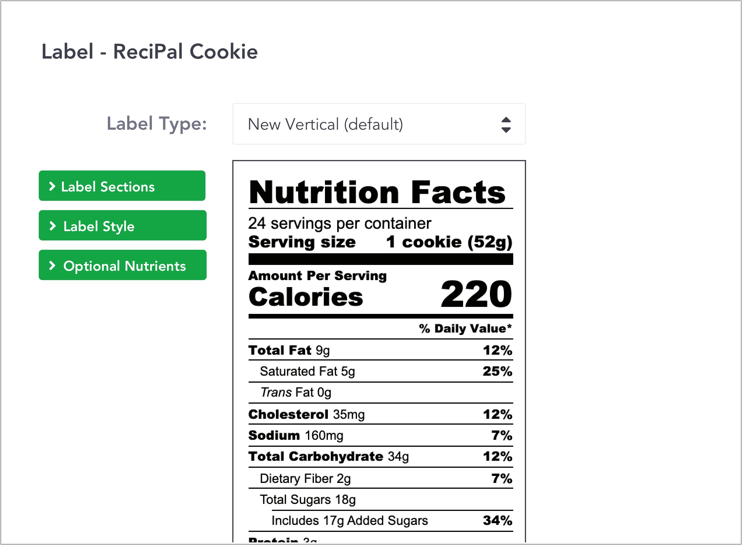 Supplement Facts Label Template Microsoft Word