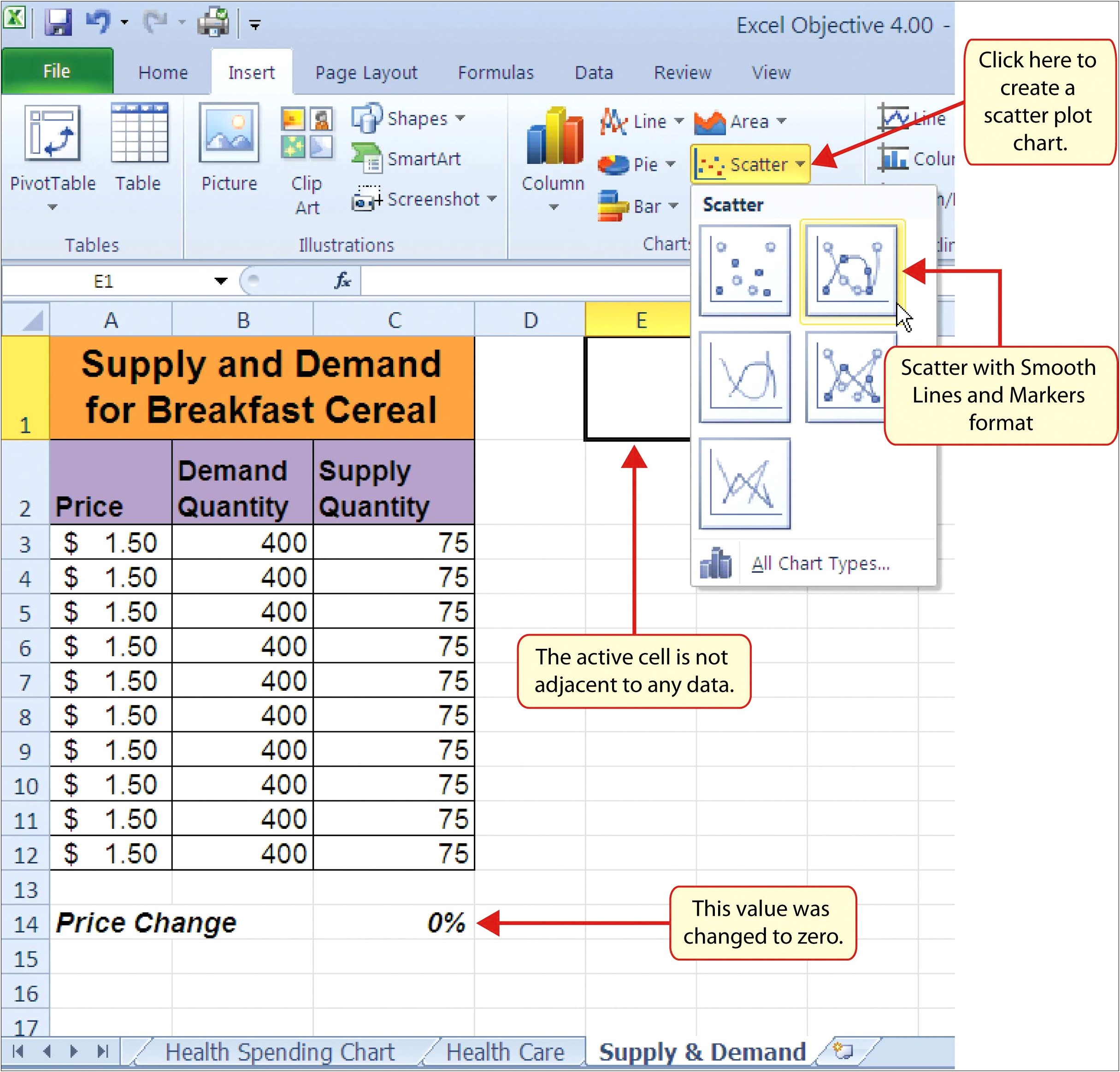 Supply And Demand Curve On Word Template