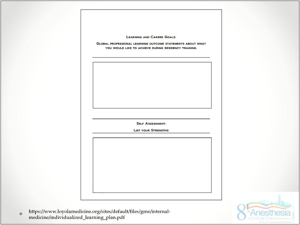 Surgery Ilp Example Individualized Learning Plan Template