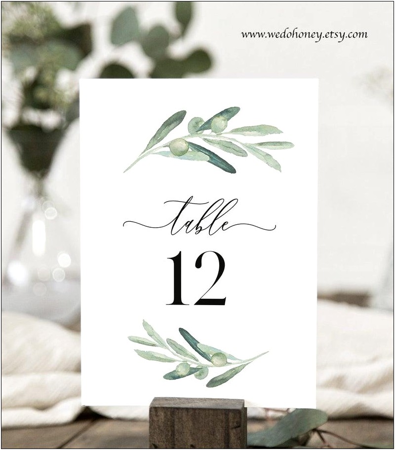 Table Number Templates For Word Free