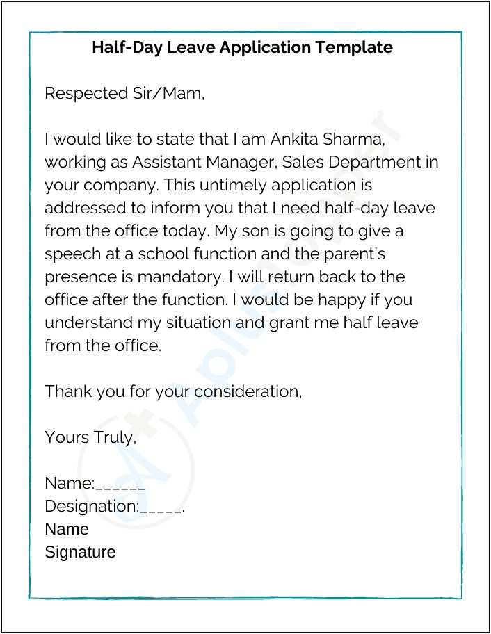 Take Your Child To Work Day Letter Template