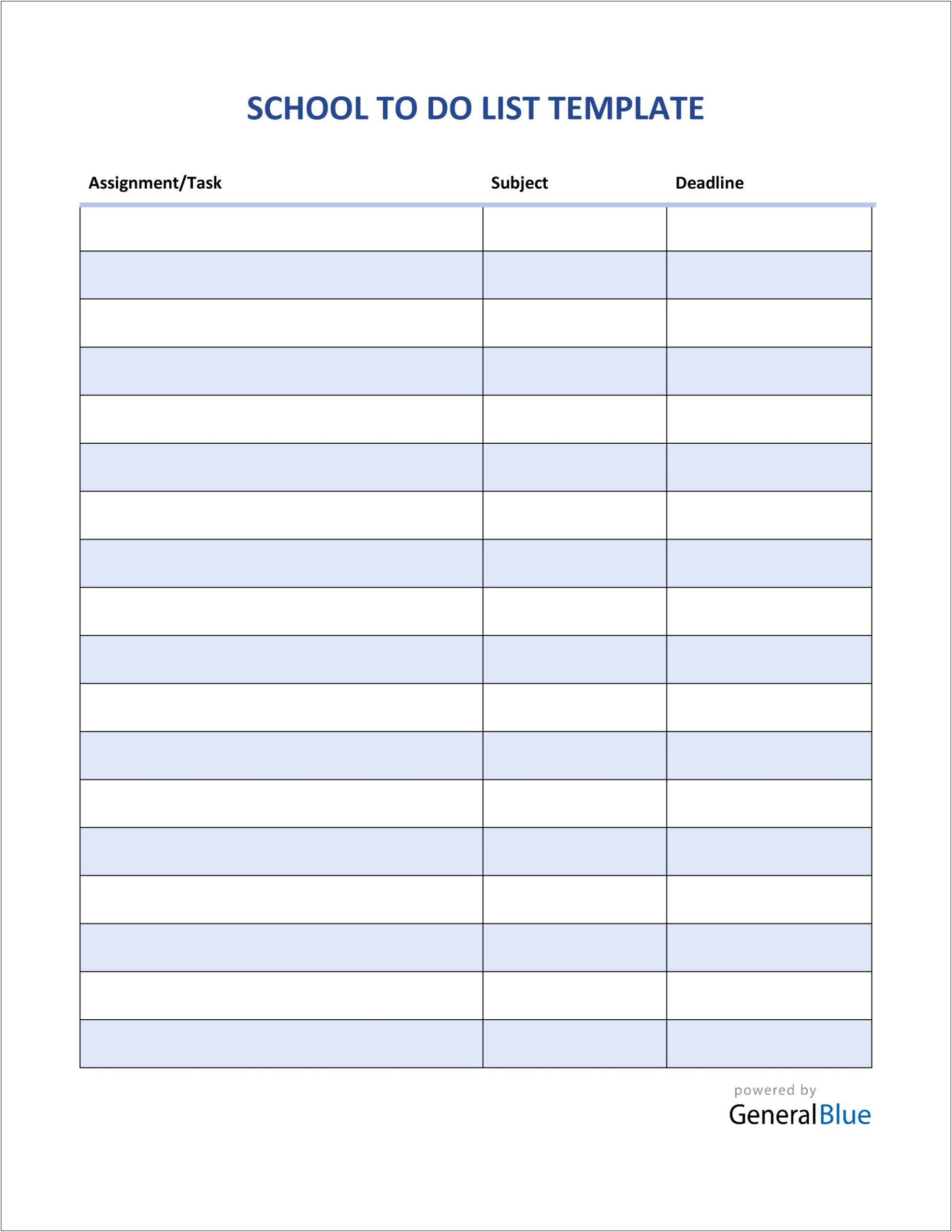 Tasks To Be Completed Template For Word