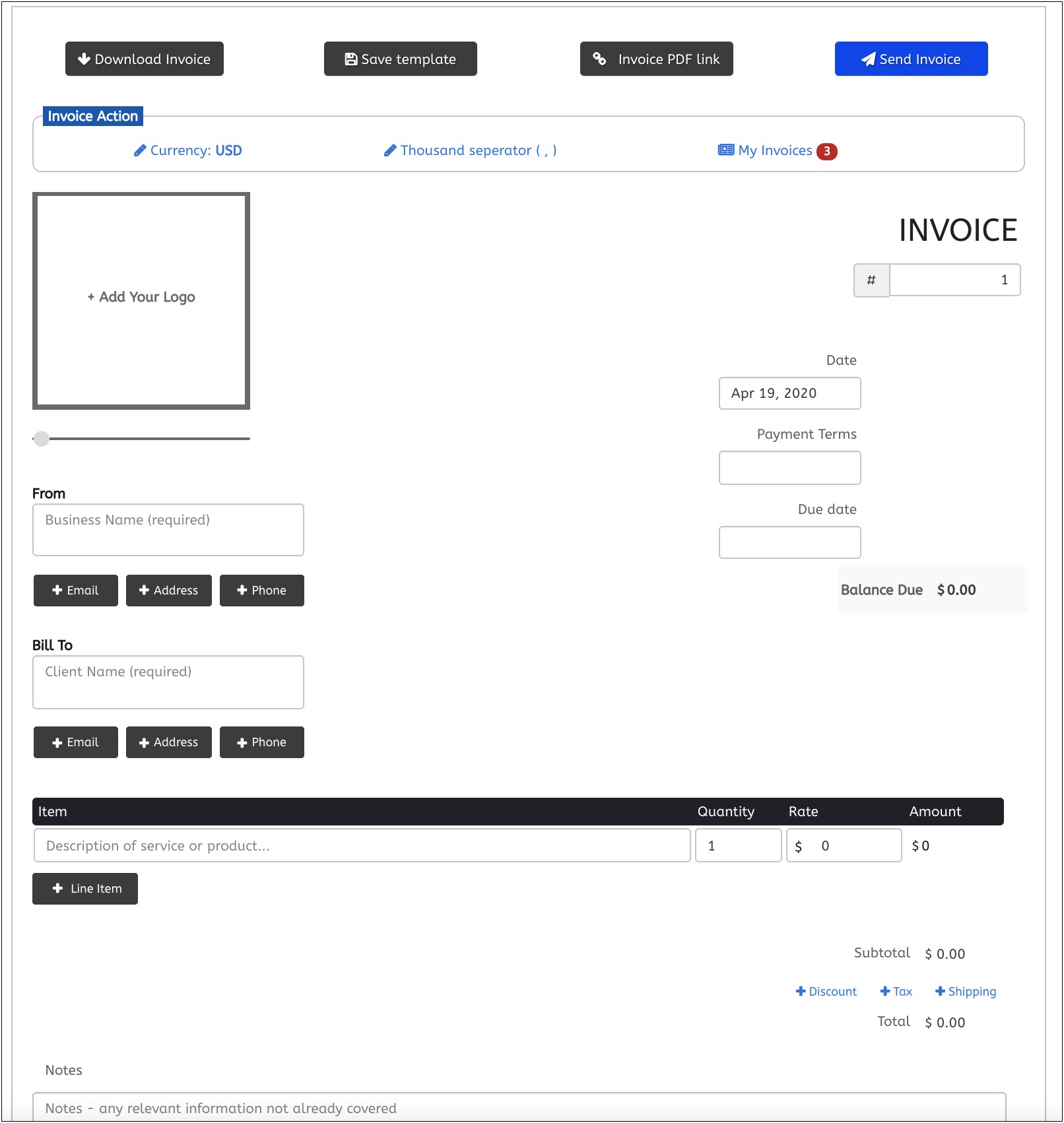 Tax Invoice Template Word South Africa