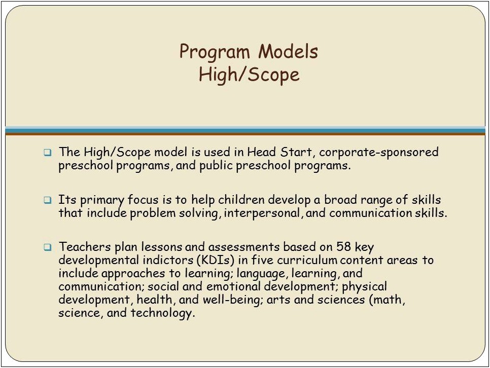 Teacher High Scope Lesson Plan Template Preschool