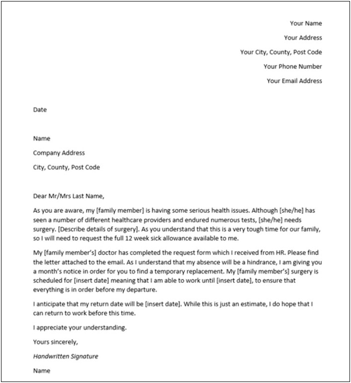 Teacher Maternity Leave Letter Template Uk