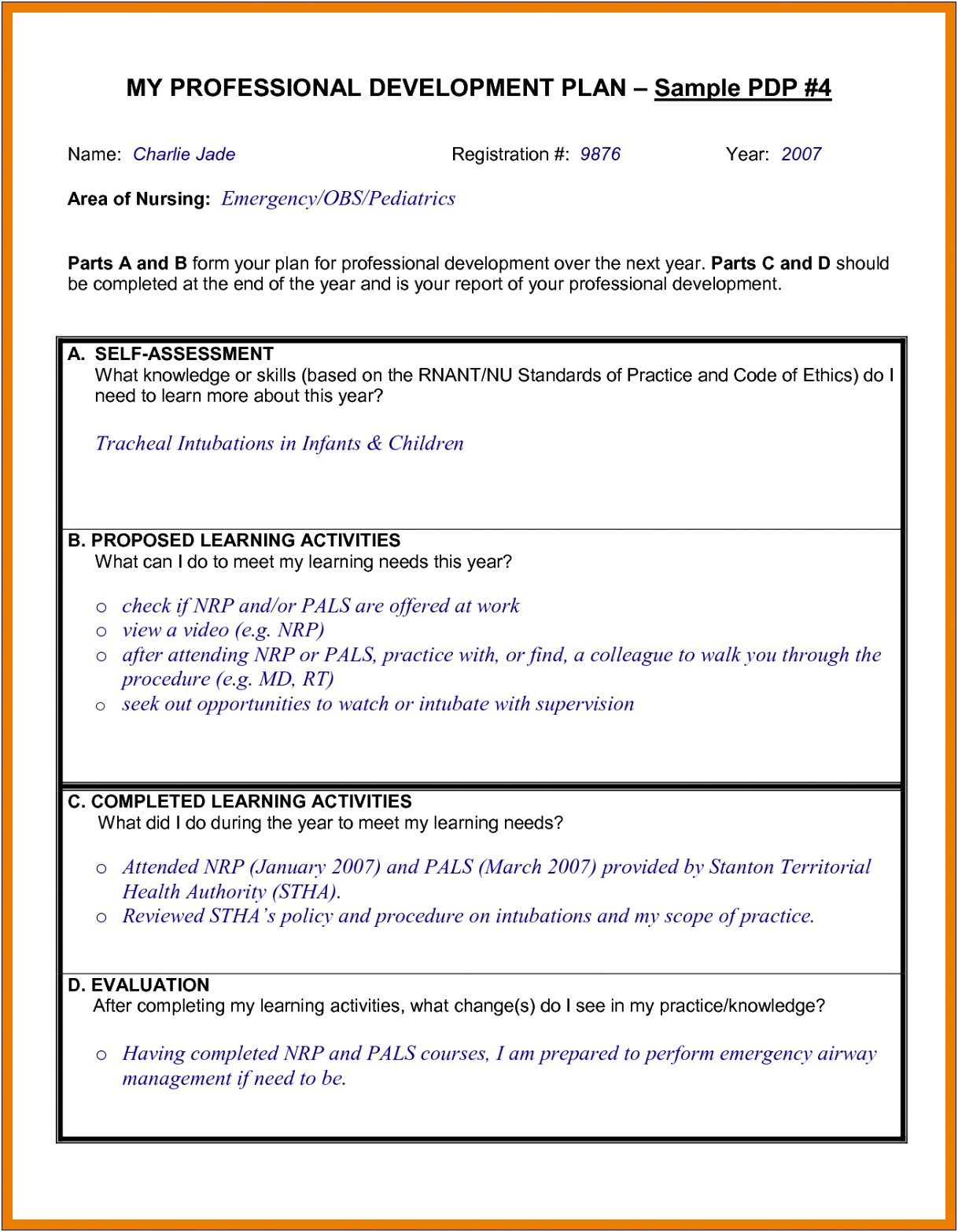 Teacher Professional Development Action Plan Template