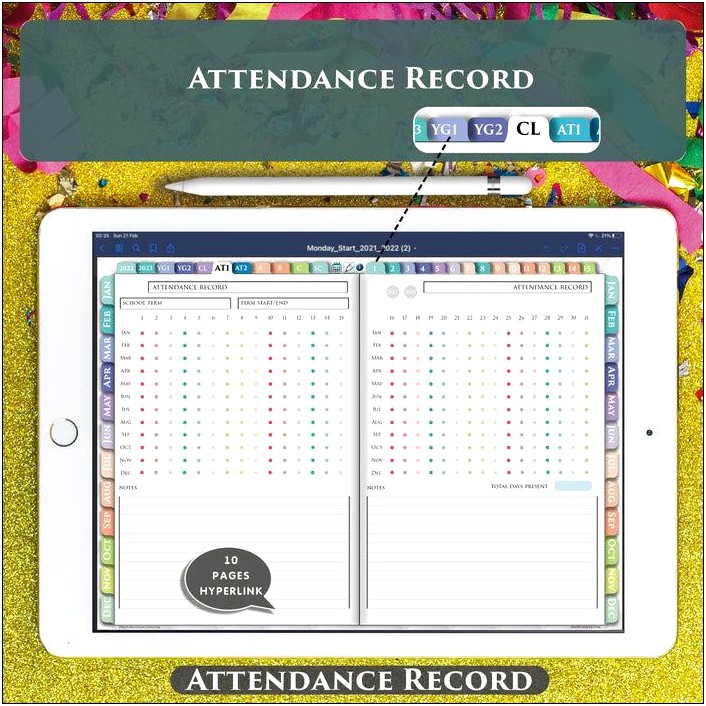 Teaching Planning Binder With Attendance Template