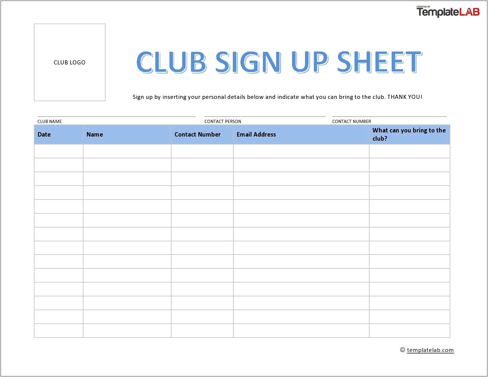 Team Roster Template With Three Parent Lines Word