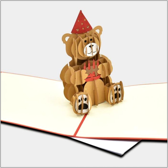 Teddy Bear Pop Up Card Template